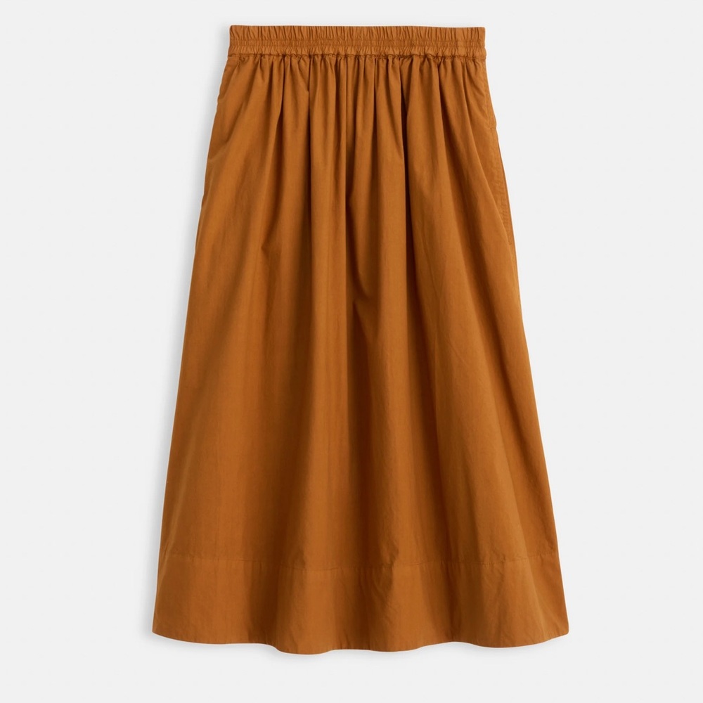ALEX MILL STANDARD SKIRT IN PAPER POPLIN IN COPPER